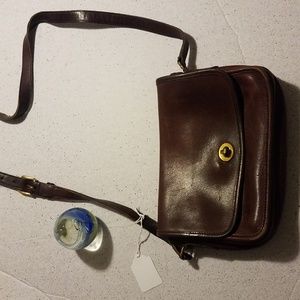Genuine brown leather Coach purse